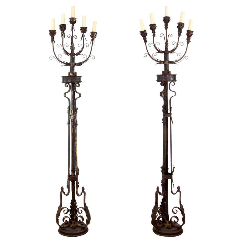 Floor Iron Candelabra - 64 For Sale on 1stDibs | vintage floor ...