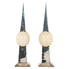 Pair Ostrich Egg Obelisks Attr. Anthony Redmile