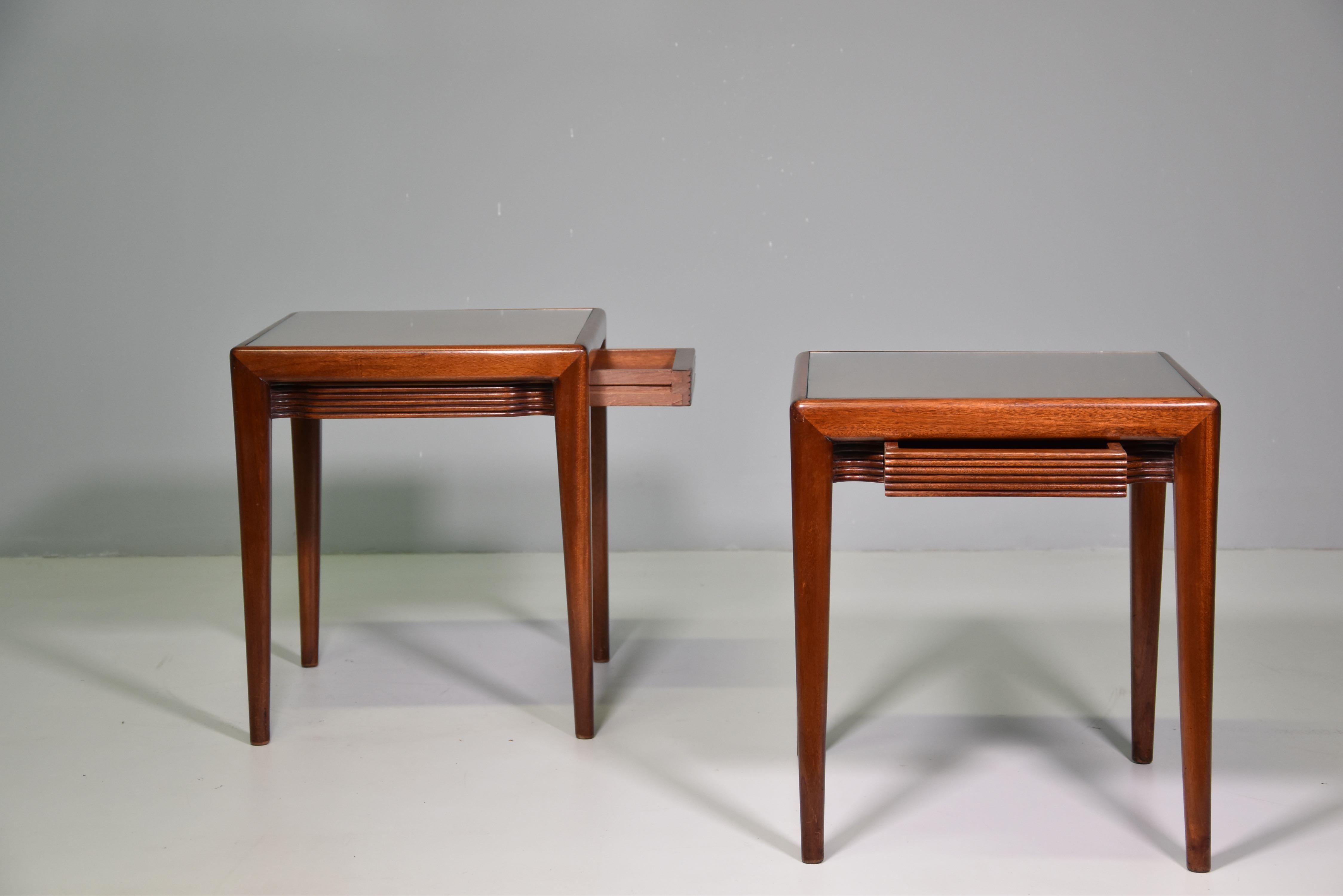 Pair Osvaldo Borsani for Arredamenti Borsani Varedo low tables original label.