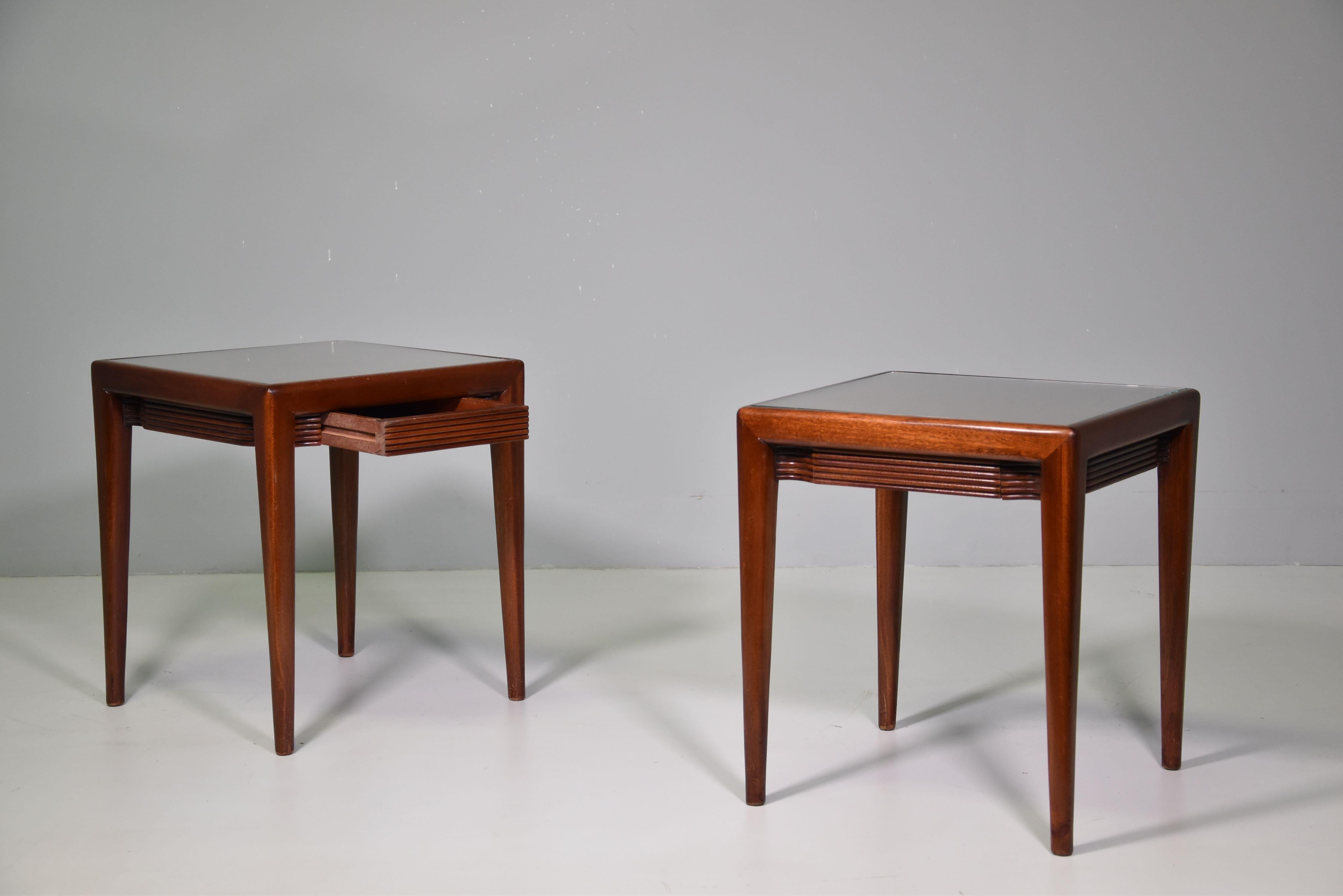 Mid-Century Modern Pair Osvaldo Borsani for Arredamenti Borsani Varedo Low Tables Original Label