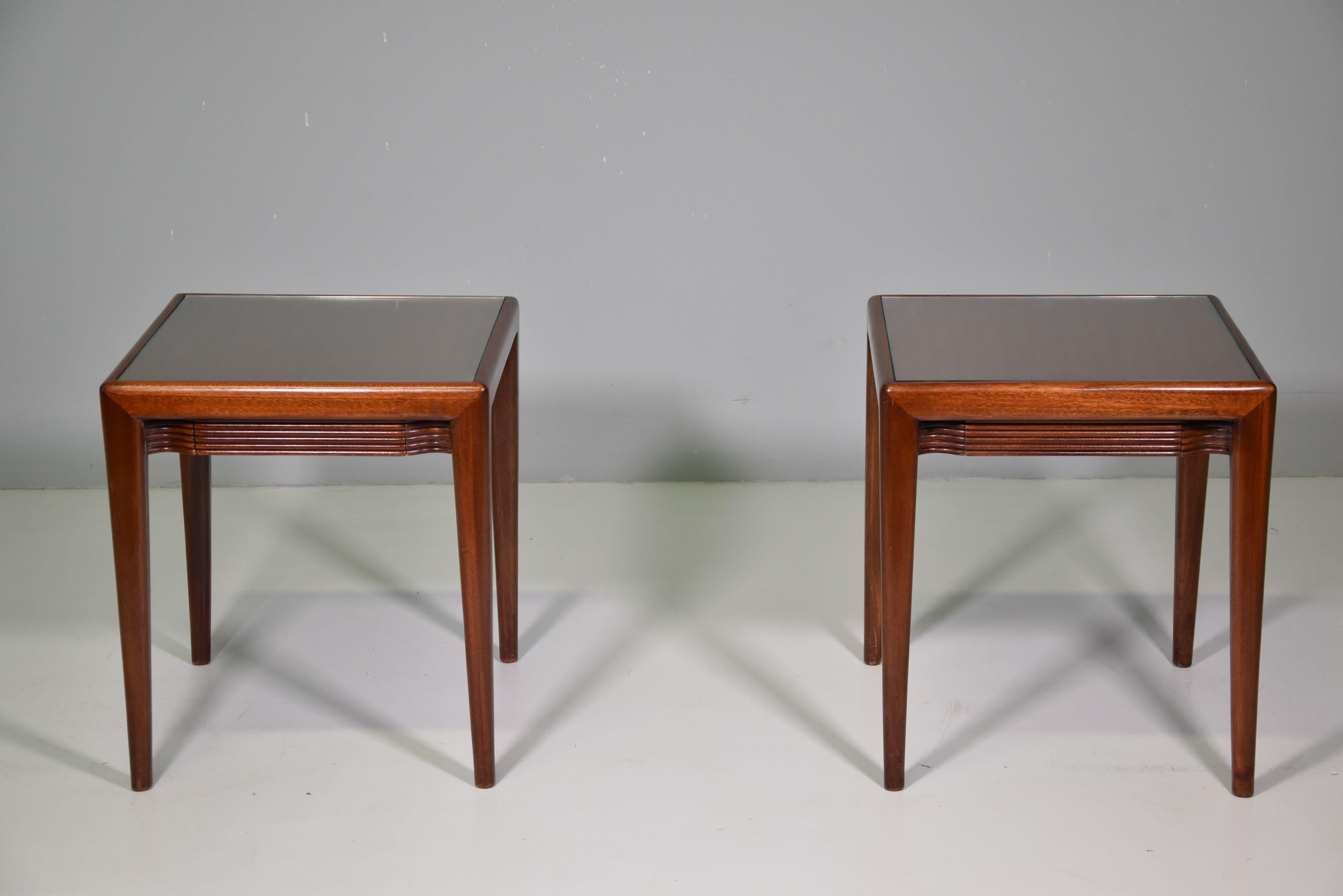 Pair Osvaldo Borsani for Arredamenti Borsani Varedo Low Tables Original Label 2