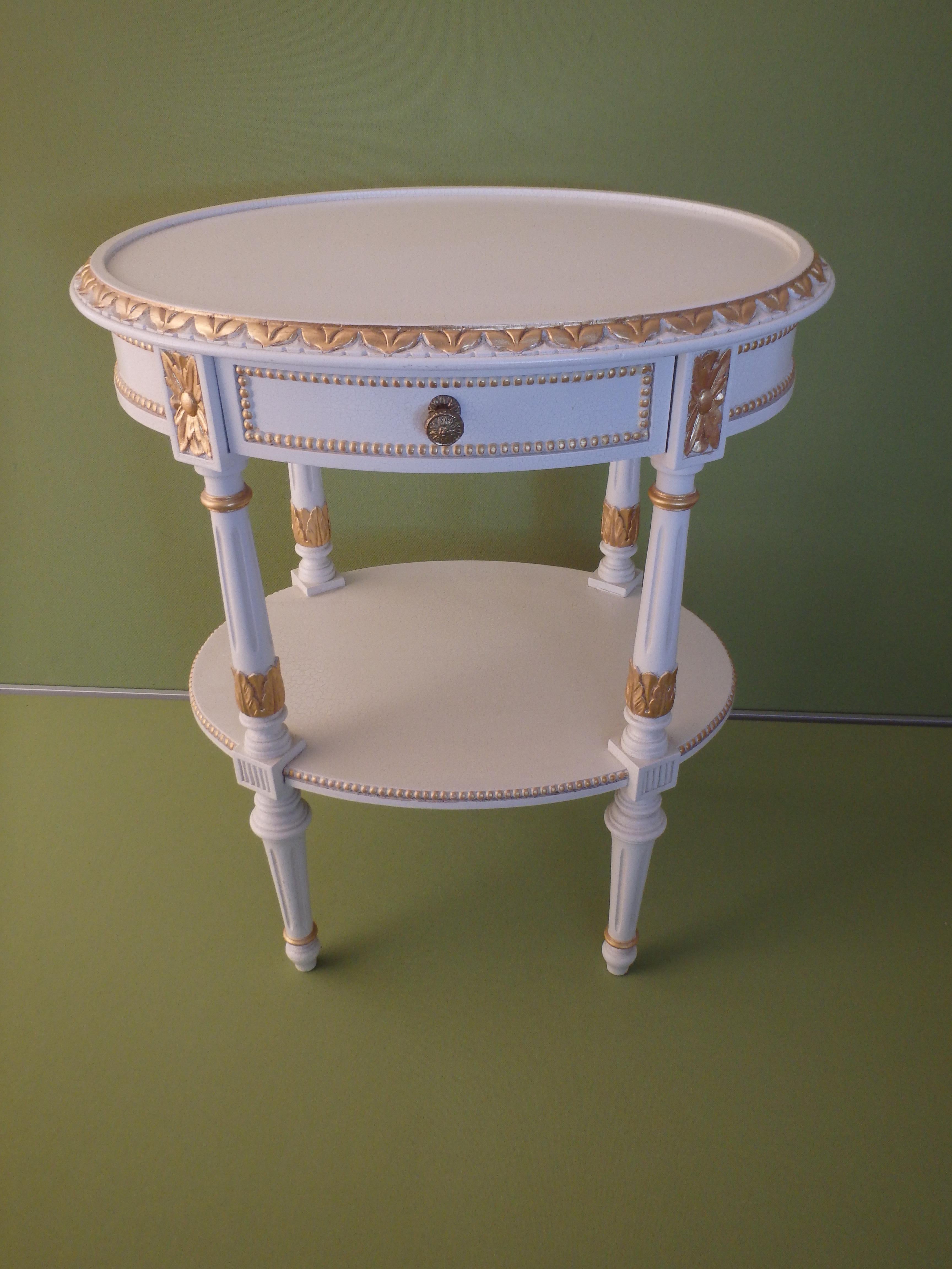 French pair oval off white 