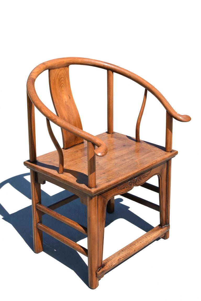 Chinese Horseshoe Chairs Oversize 19th Century For Sale at 1stDibs