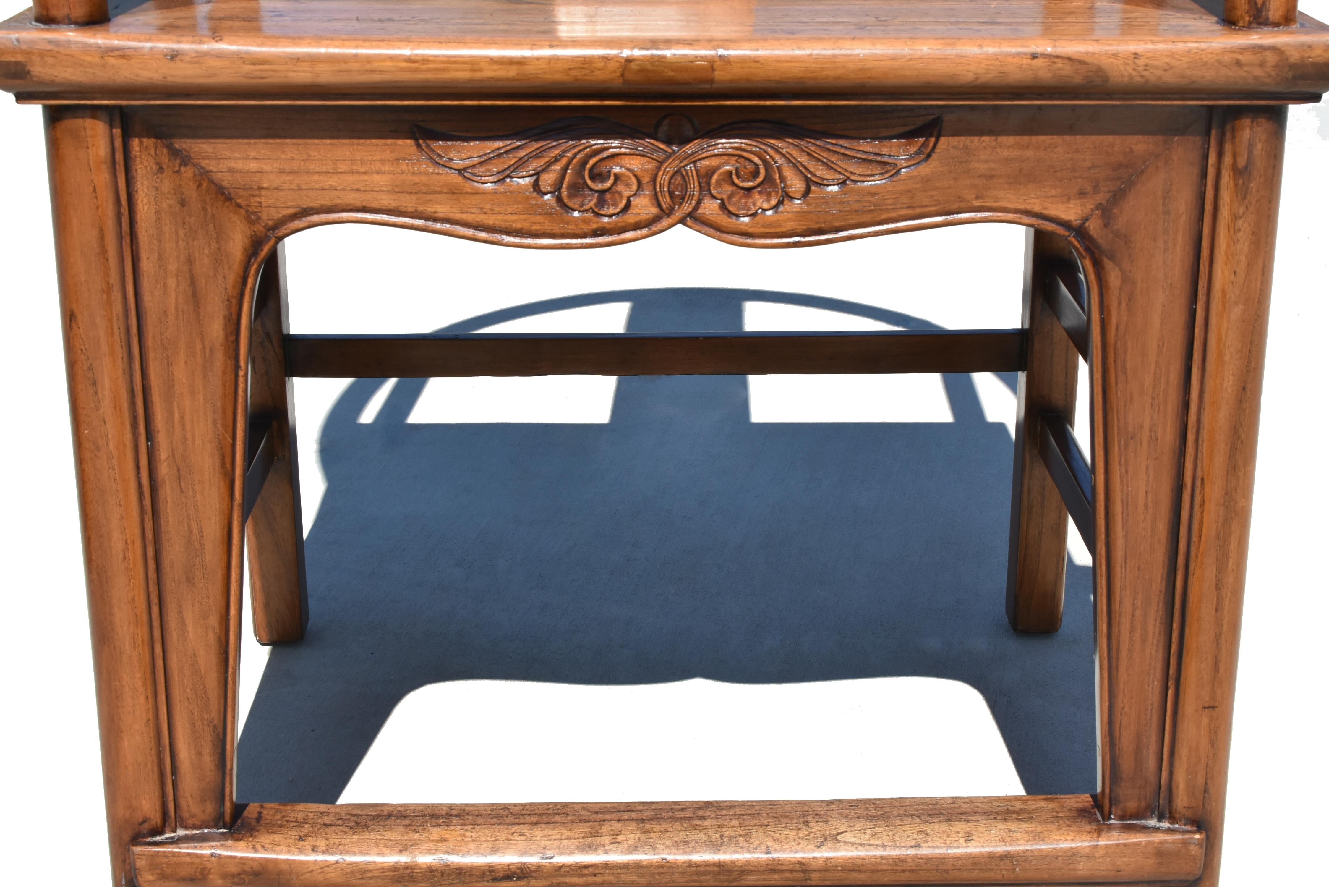 Elm Chinese Horseshoe Chairs Oversize 19th Century For Sale