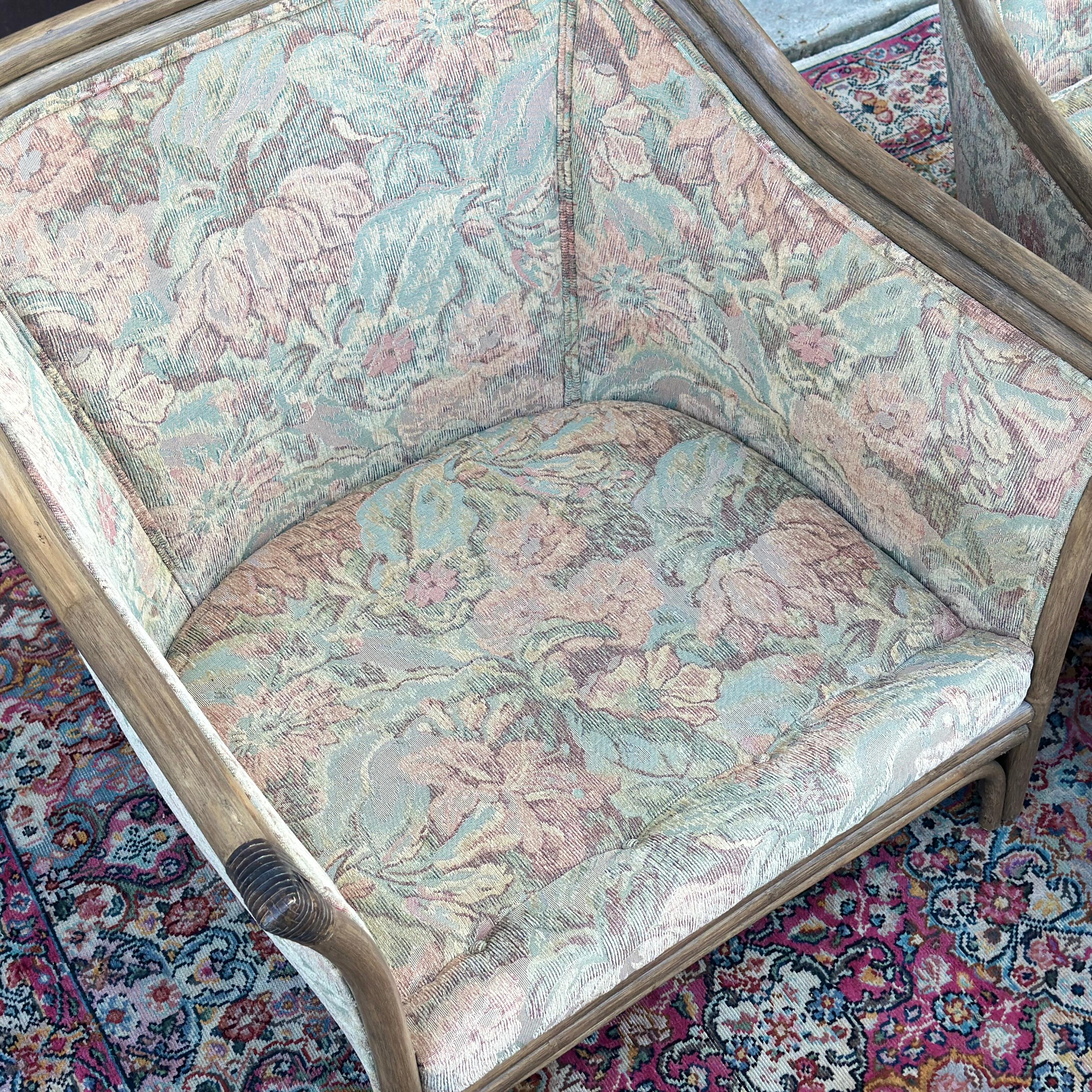 Paar übergroße Bambus-Loungesessel von Whitecraft Rattan Inc. aus Miami (Leder) im Angebot