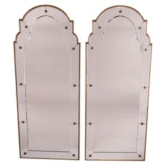 Pair Oversized Italian Venetian Style Wall Mirrors, 20th C