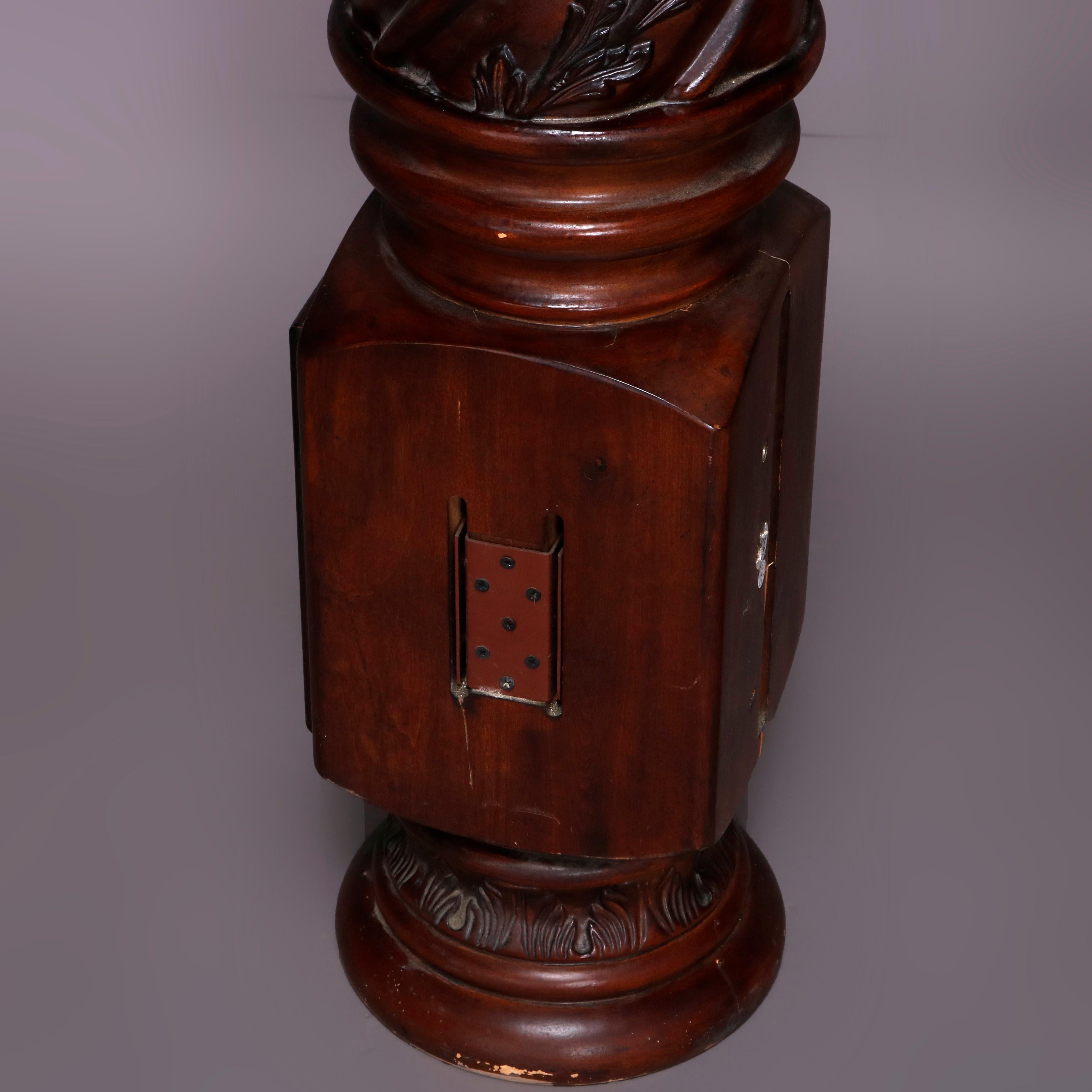 Pair of Oversized Mahogany and Composite Architectural Columns, 20th Century 4
