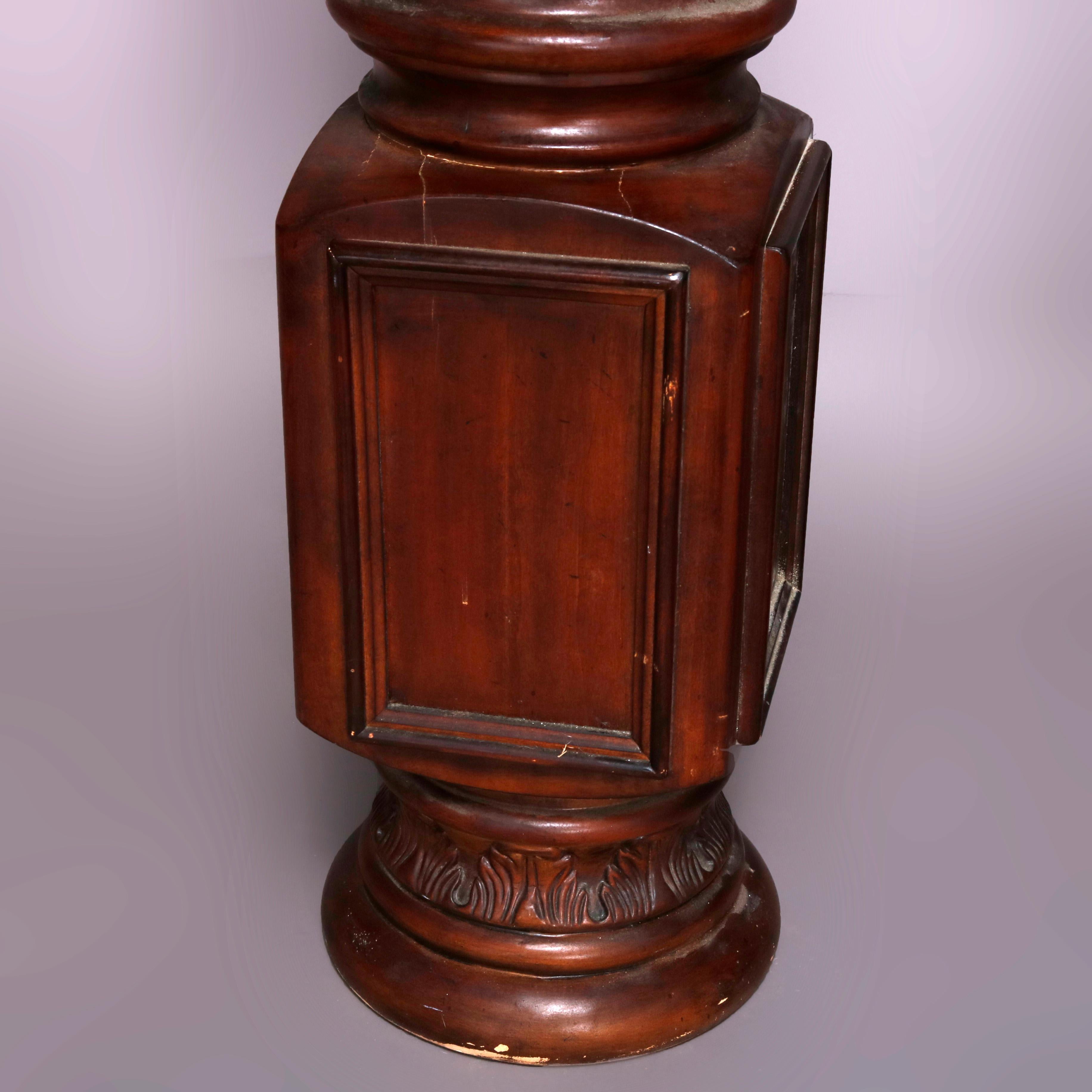 Composition Pair of Oversized Mahogany and Composite Architectural Columns, 20th Century