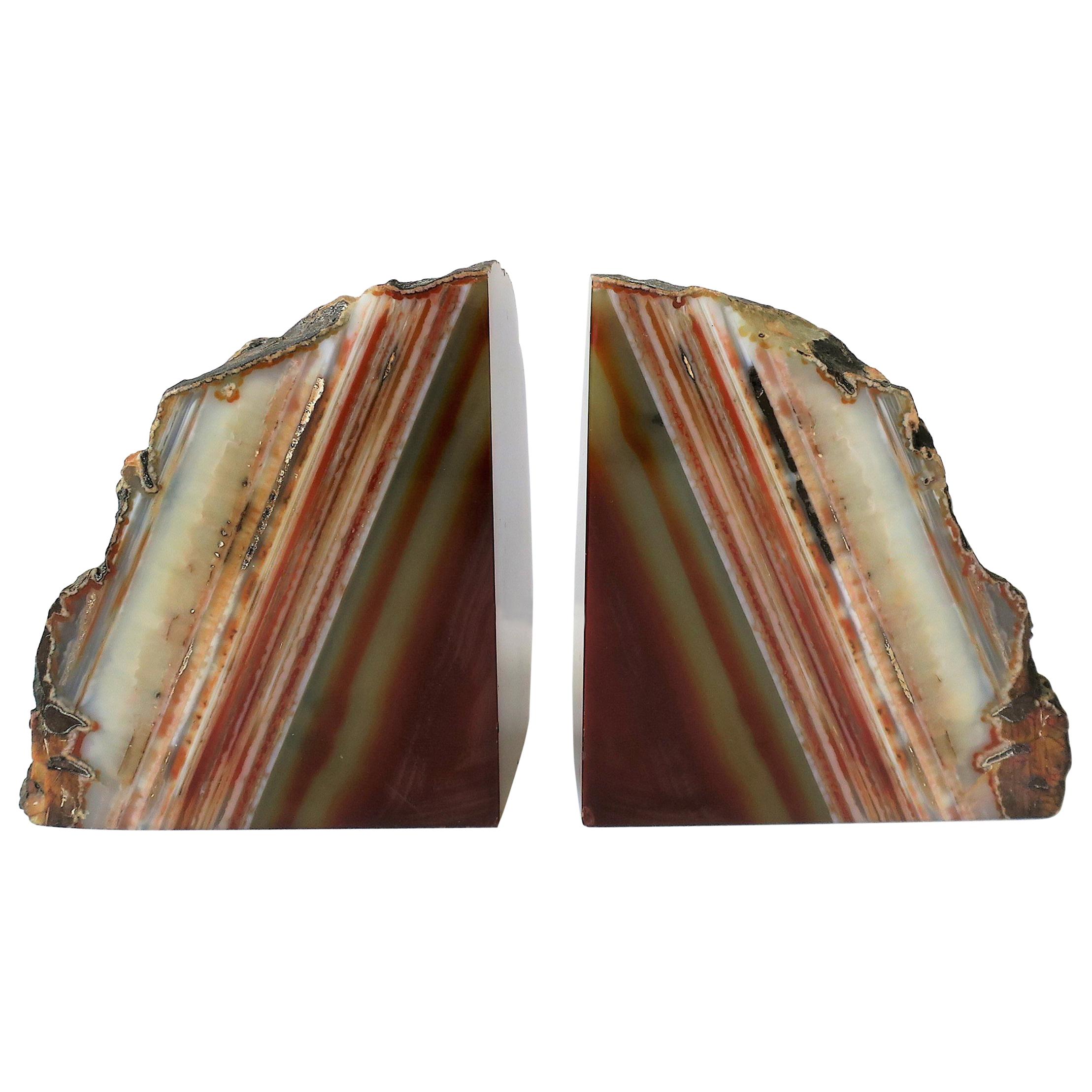 red marble bookends