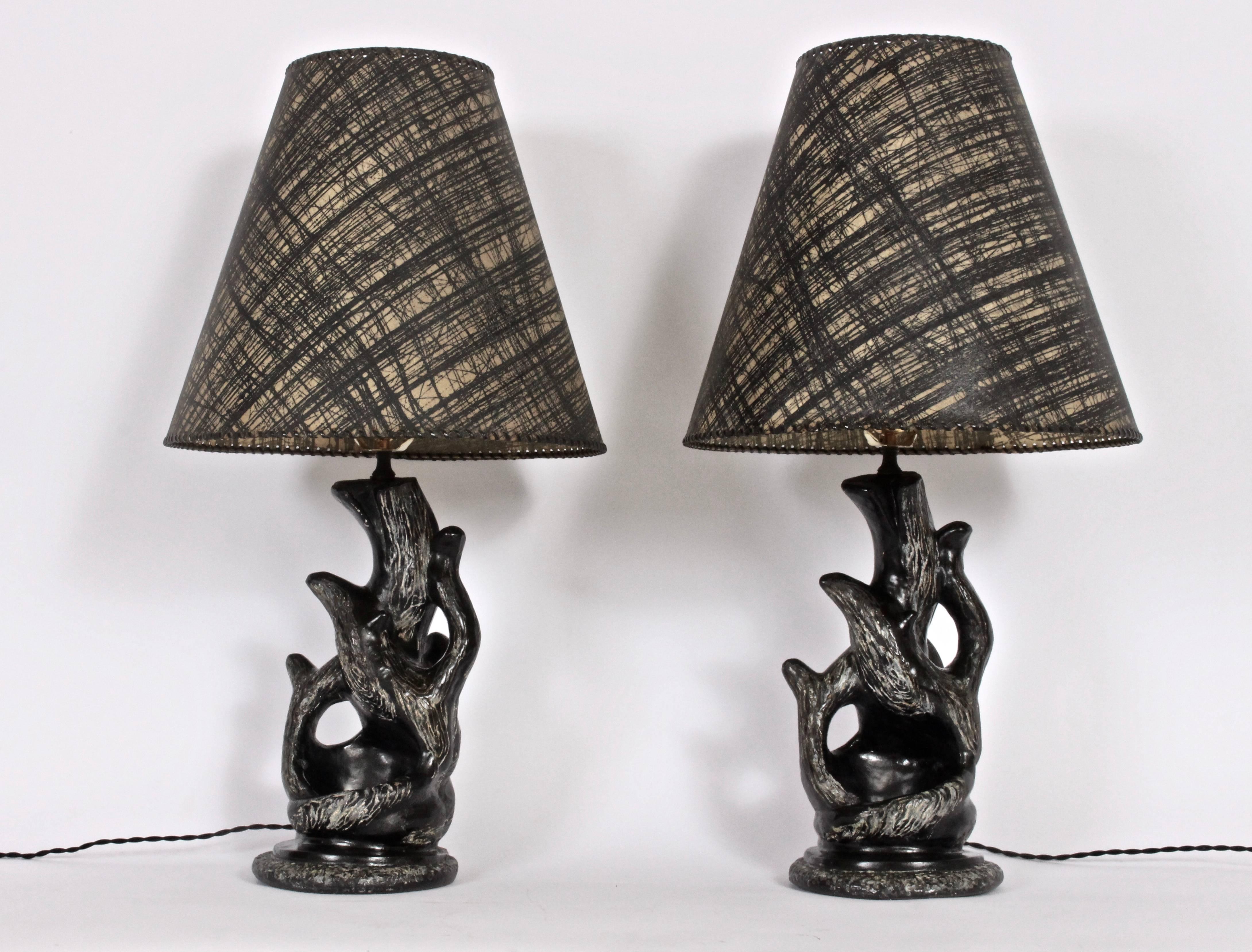P. Sanfilippo California Modern Lampes de table sculpturales noir et blanc, années 1950 en vente 4