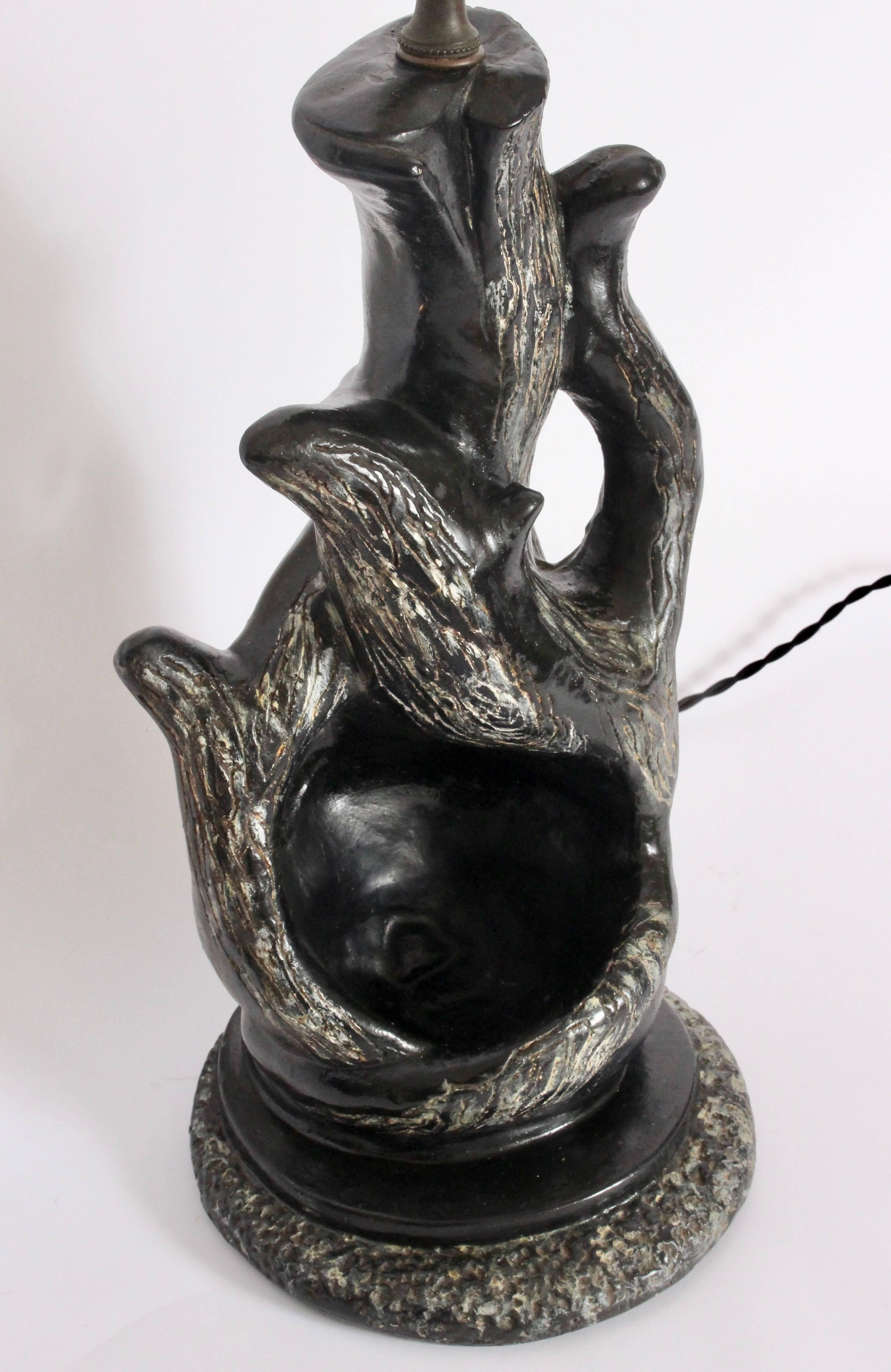 20ième siècle P. Sanfilippo California Modern Lampes de table sculpturales noir et blanc, années 1950 en vente