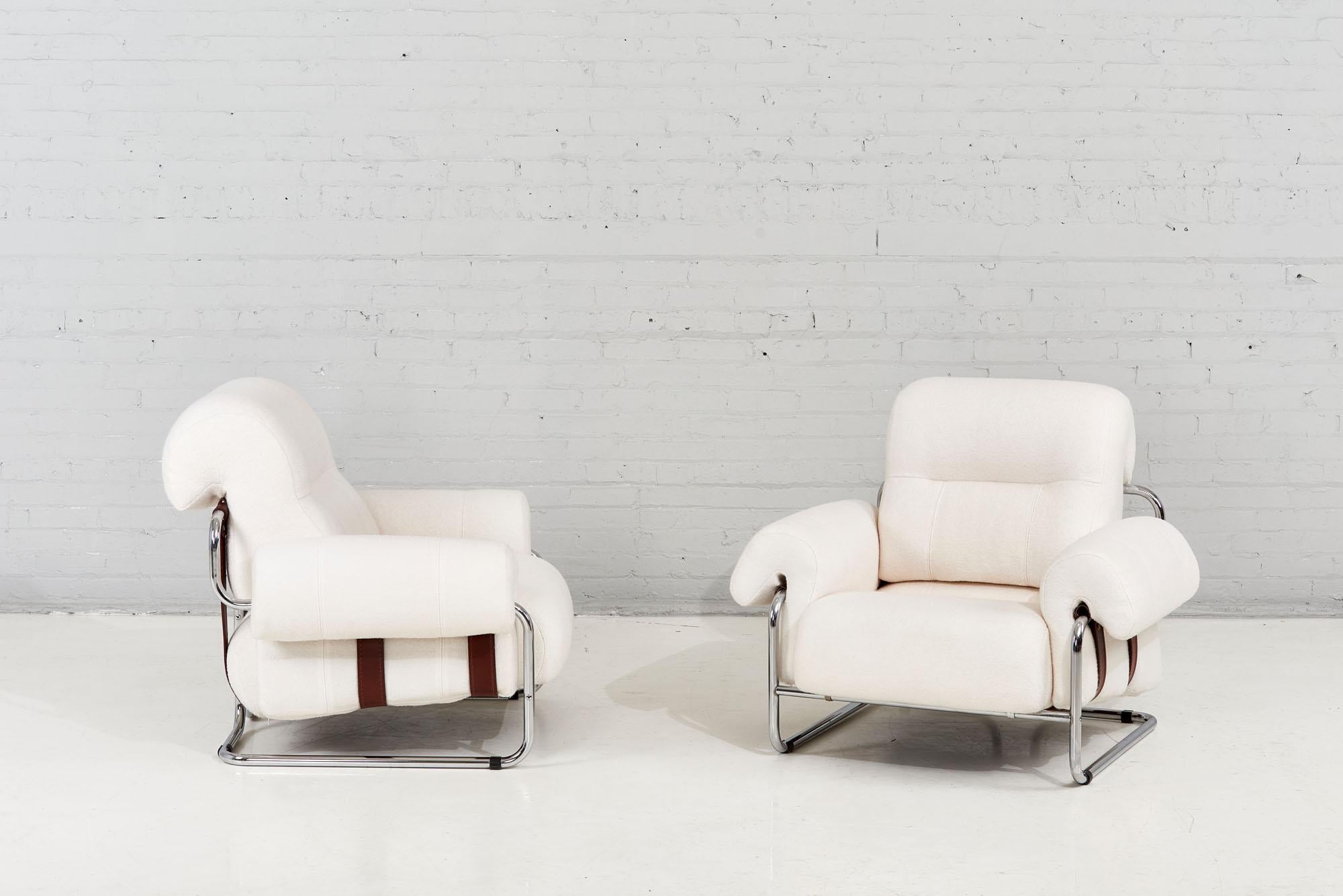 Pair Pace Collection Tucroma Lounge Chairs by Guido Faleschini, Italy 1975 1