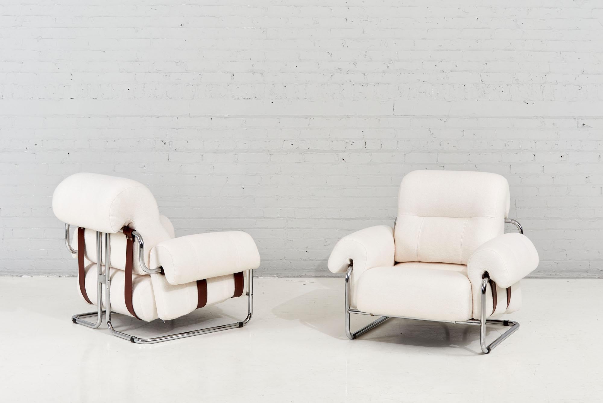 Pair Pace Collection Tucroma Lounge Chairs by Guido Faleschini, Italy 1975 2