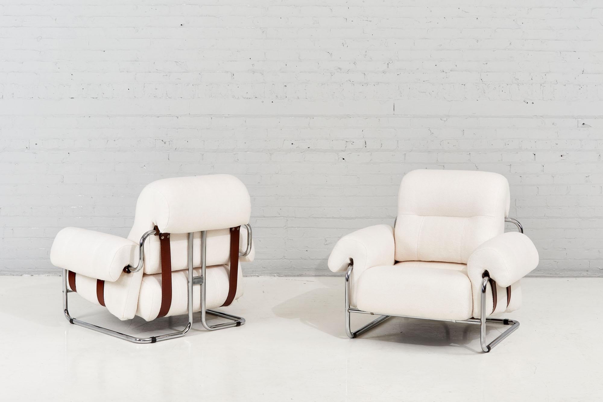 Pair Pace Collection Tucroma Lounge Chairs by Guido Faleschini, Italy 1975 3
