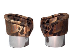 Coppia di sedie girevoli Pace in acciaio inossidabile, 1970