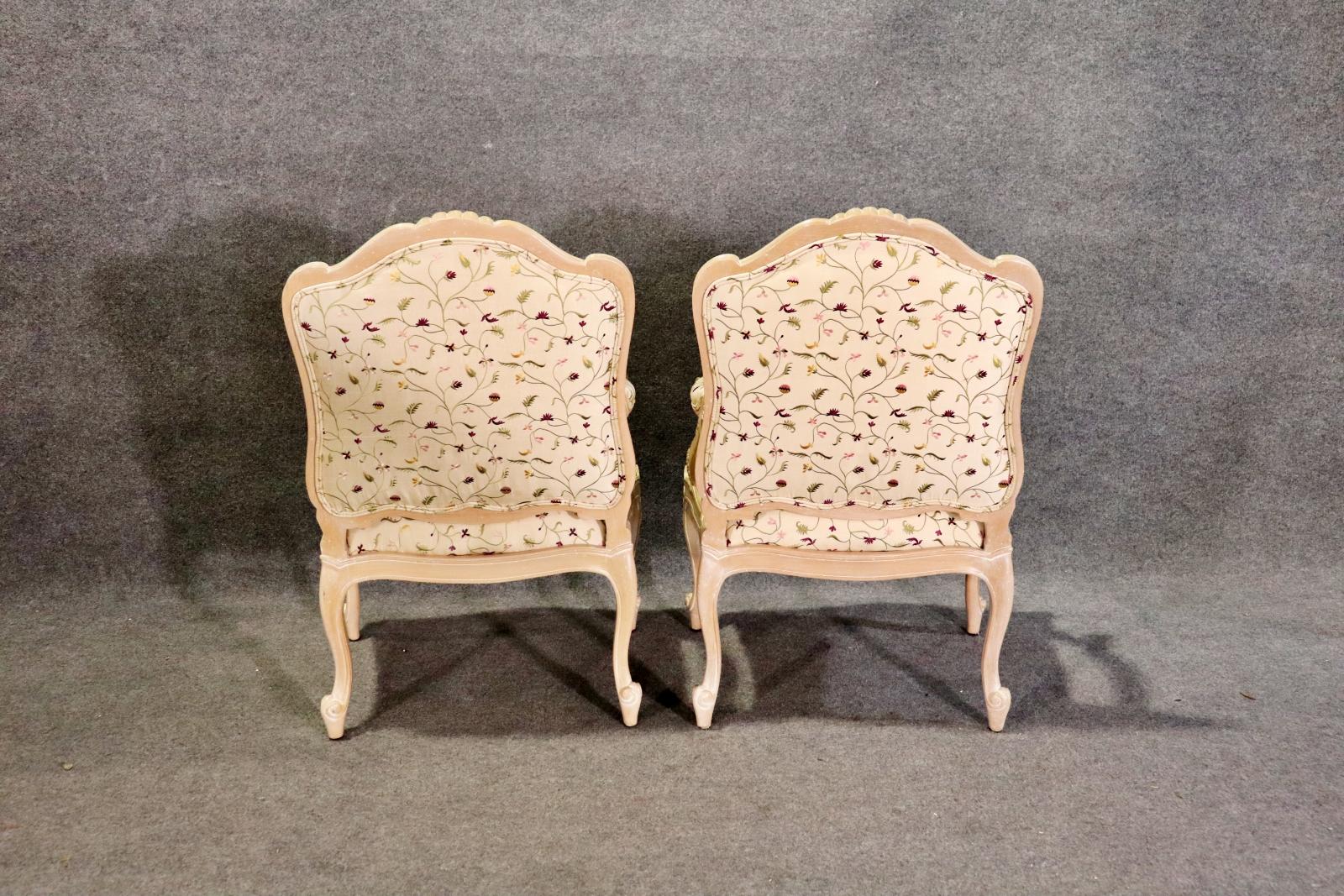 Pair Paint Decorated French Louis XV Style Armchairs For Sale 5