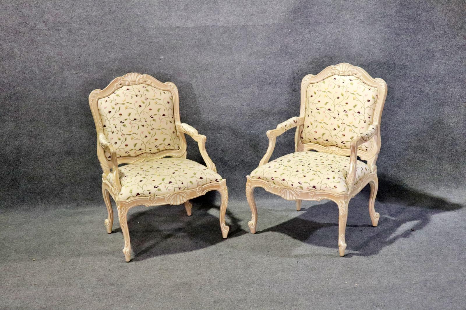 Unknown Pair Paint Decorated French Louis XV Style Armchairs For Sale