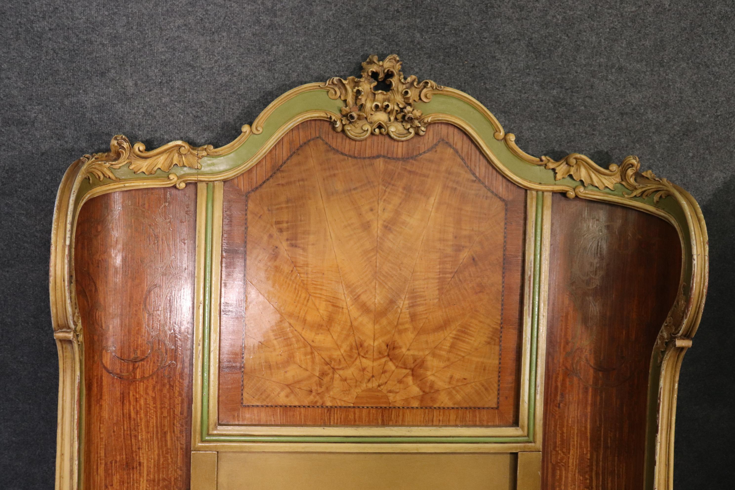 Pair Paint Decorated French Louis XV Style Twin Beds, Circa 1920s 3
