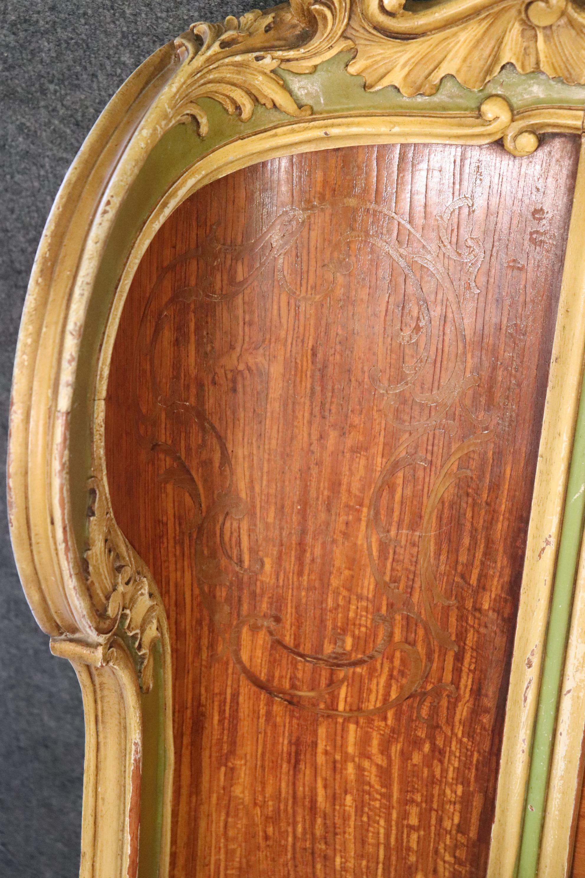 Pair Paint Decorated French Louis XV Style Twin Beds, Circa 1920s 7