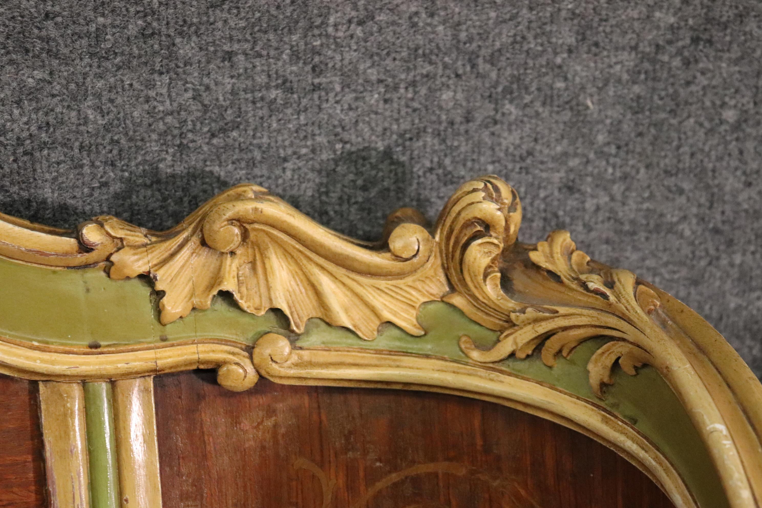 Pair Paint Decorated French Louis XV Style Twin Beds, Circa 1920s 8
