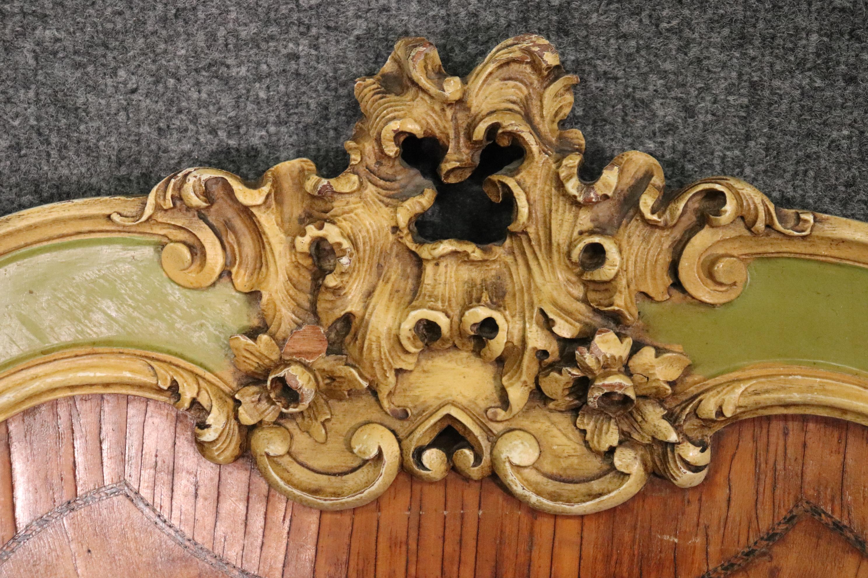 Pair Paint Decorated French Louis XV Style Twin Beds, Circa 1920s 9