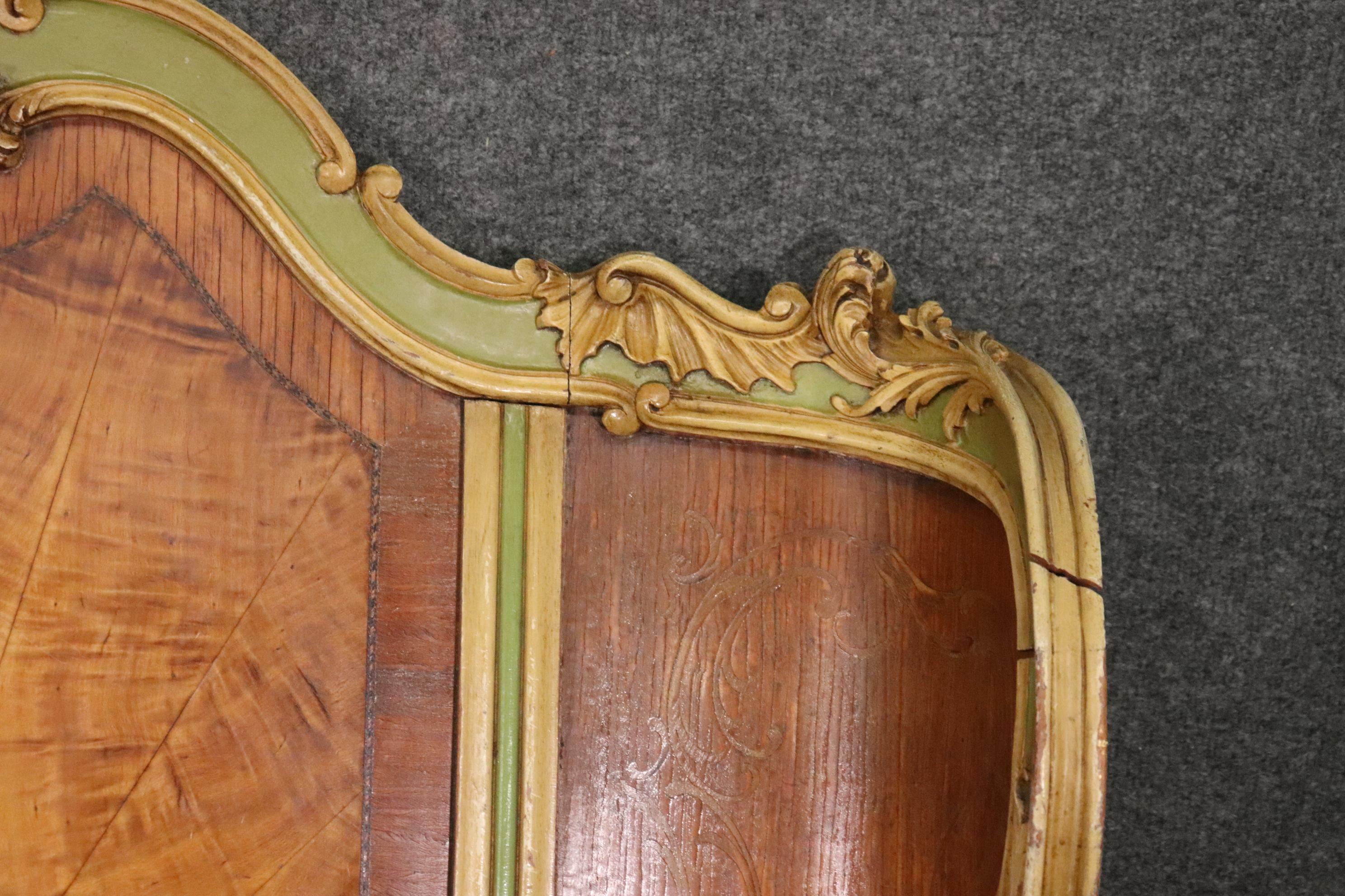 Pair Paint Decorated French Louis XV Style Twin Beds, Circa 1920s 1