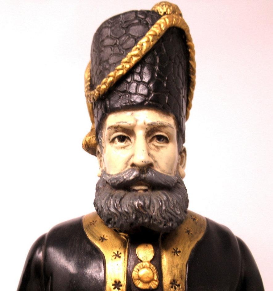 Edwardian Painted Bronze Figures of the Kamer-Kazaks Pustynnikov and Kudinov Faberge, Pair