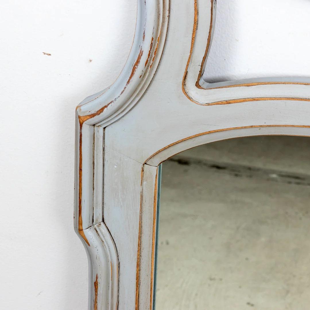 Hollywood Regency Pair Painted Distressed Mirrors