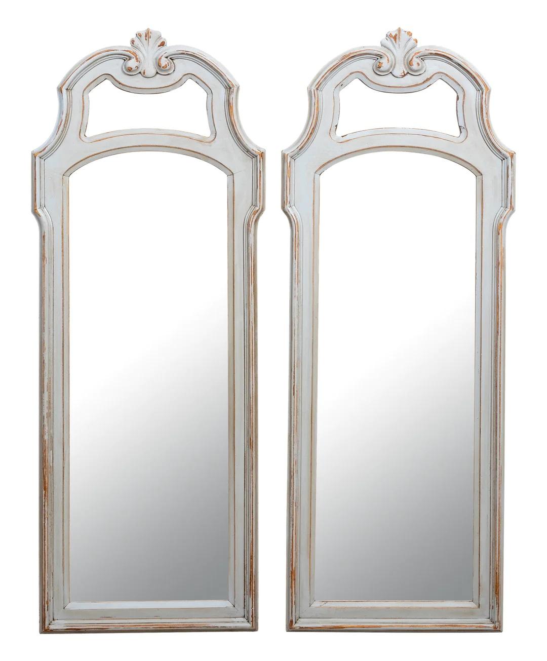 Pair Painted Distressed Mirrors 2