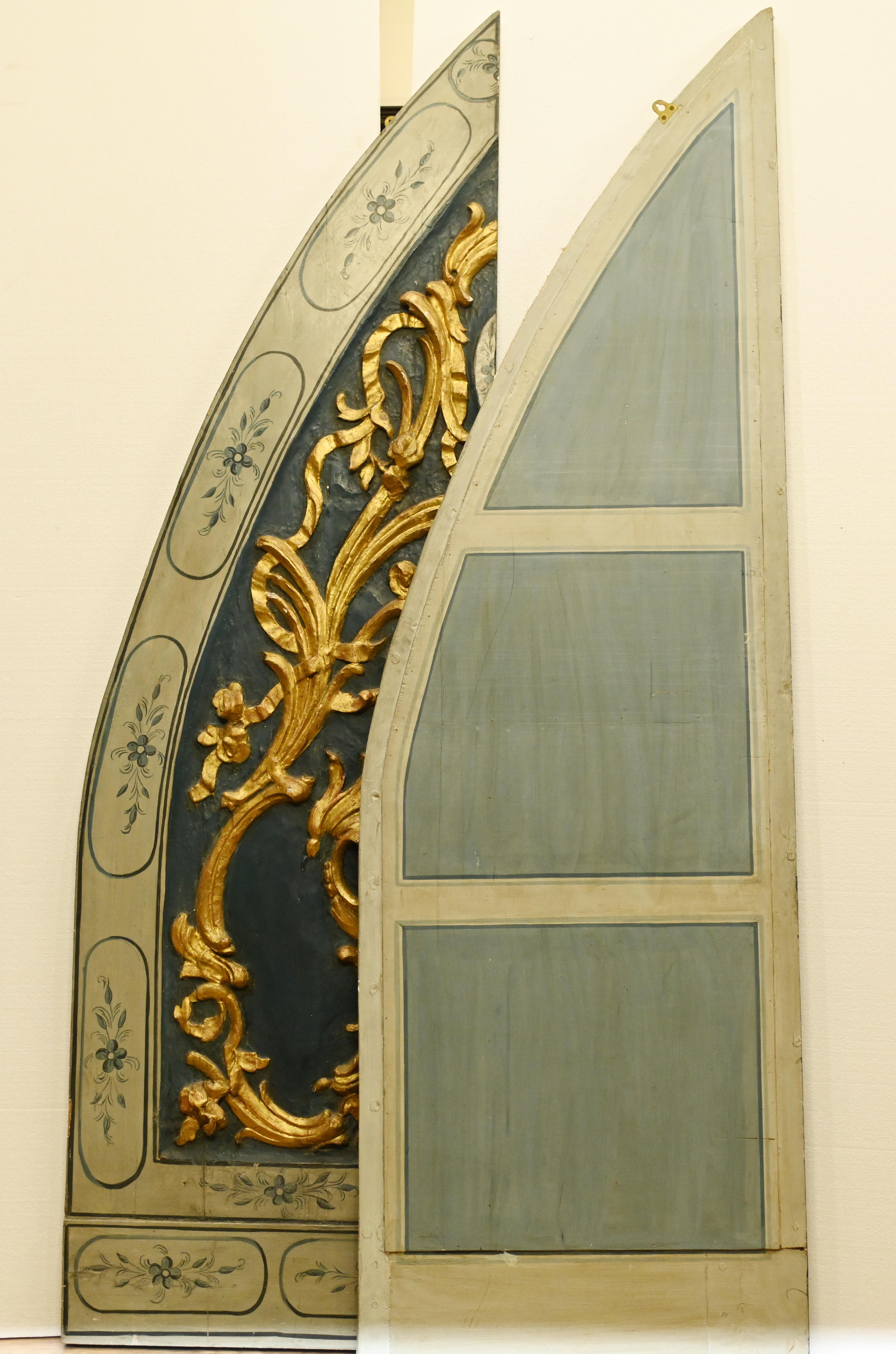 Giltwood Pair Painted Doors William Morris Architectural Salvage For Sale