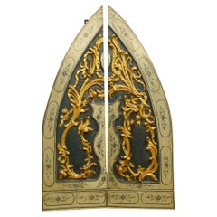Coppia di porte dipinte William Morris Architectural Salvage