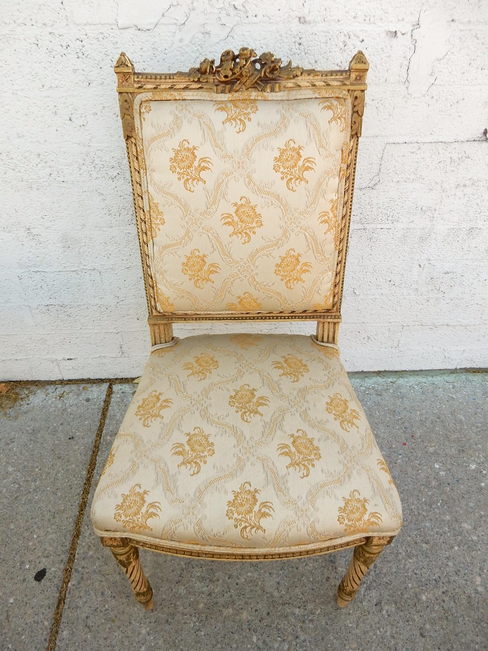 Pair of Painted Louis XVI Parlor Chairs For Sale 1