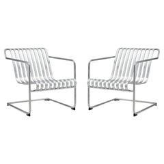 Pair Palissade Cantilever Lounge Chair Low-Hot galvanized Steel-Ronan Bouroullec