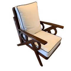 Pair of Palissander Frame Upholstered Side Chairs, France, Midcentury