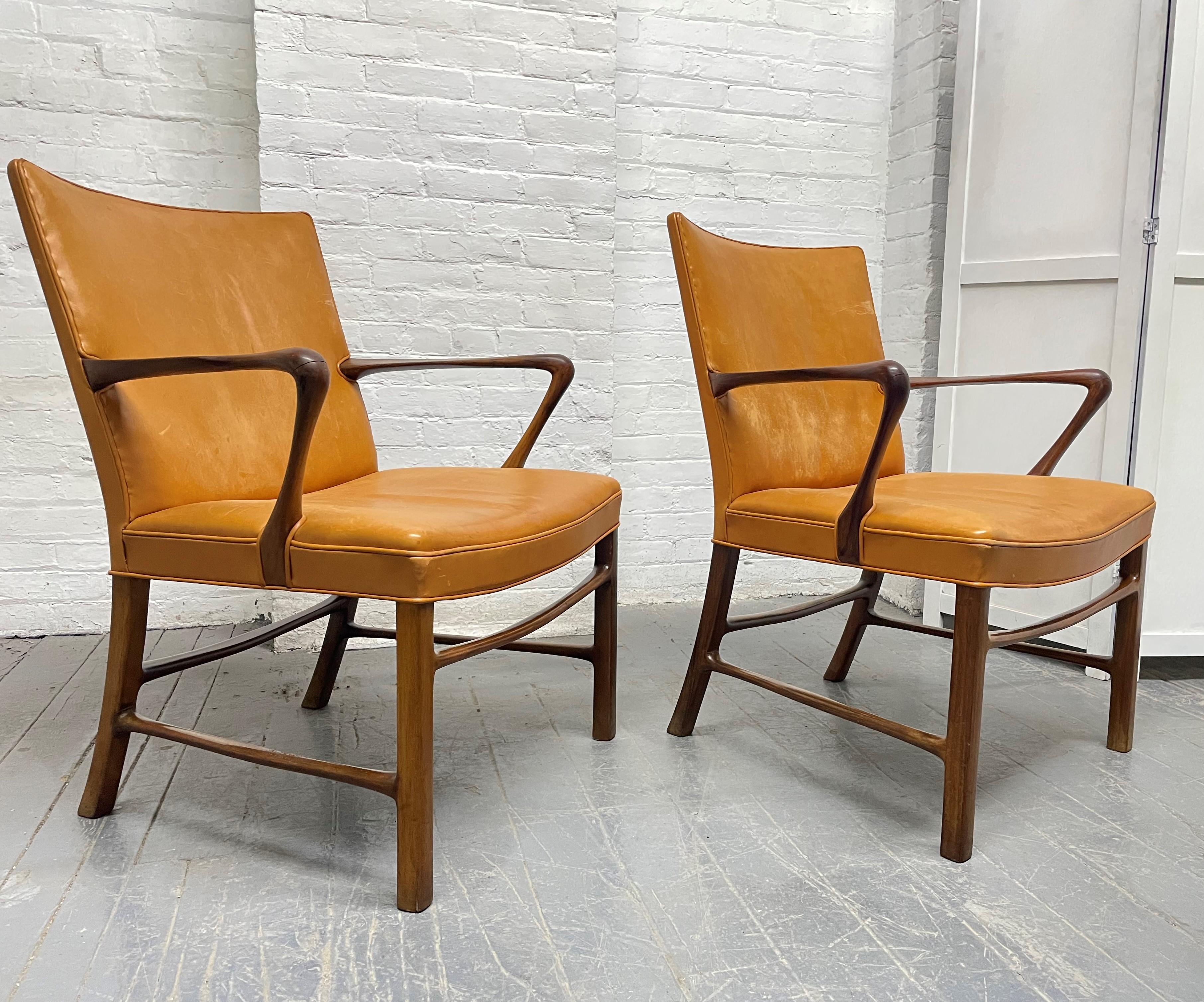 Mid-Century Modern Pair Palle Suenson Armchairs for Jacob Kjaer For Sale