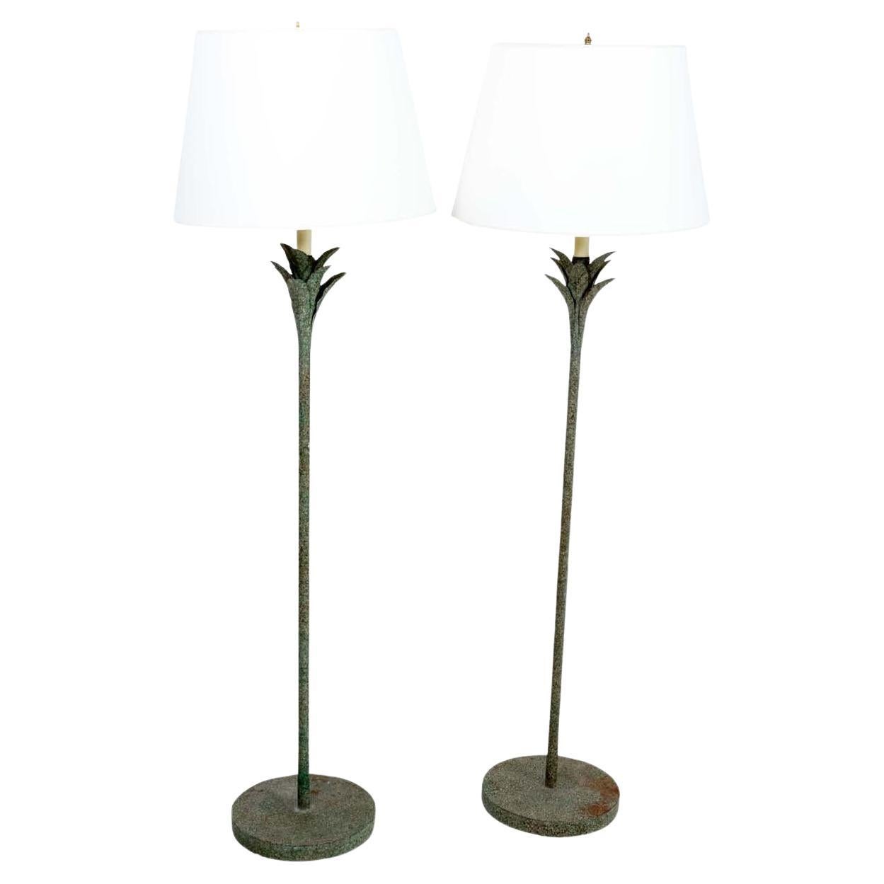 Pair Palm Floor Lamps
