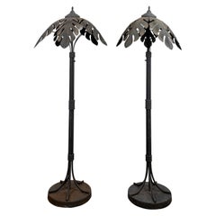 Pair Palm Tree Floor Lamps