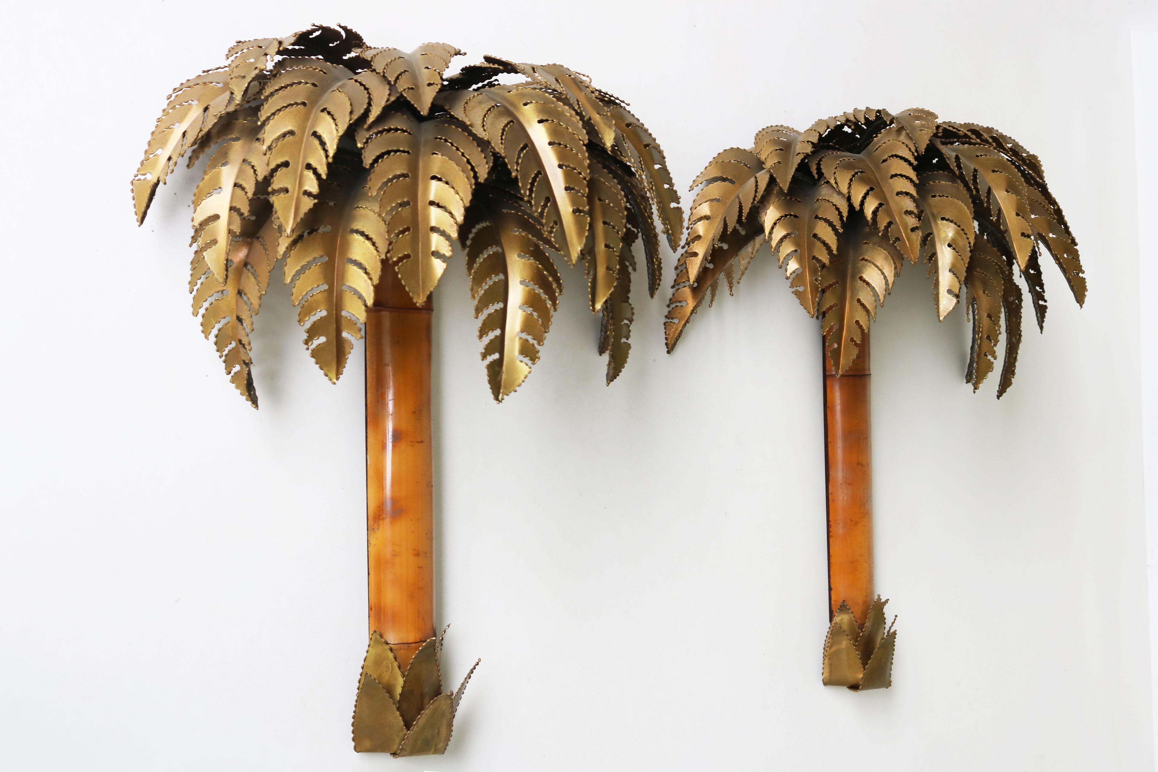 Ein Paar Palm Wandleuchten / Wandleuchter von Christian Techoueyres für Maison Jansen im Angebot 2