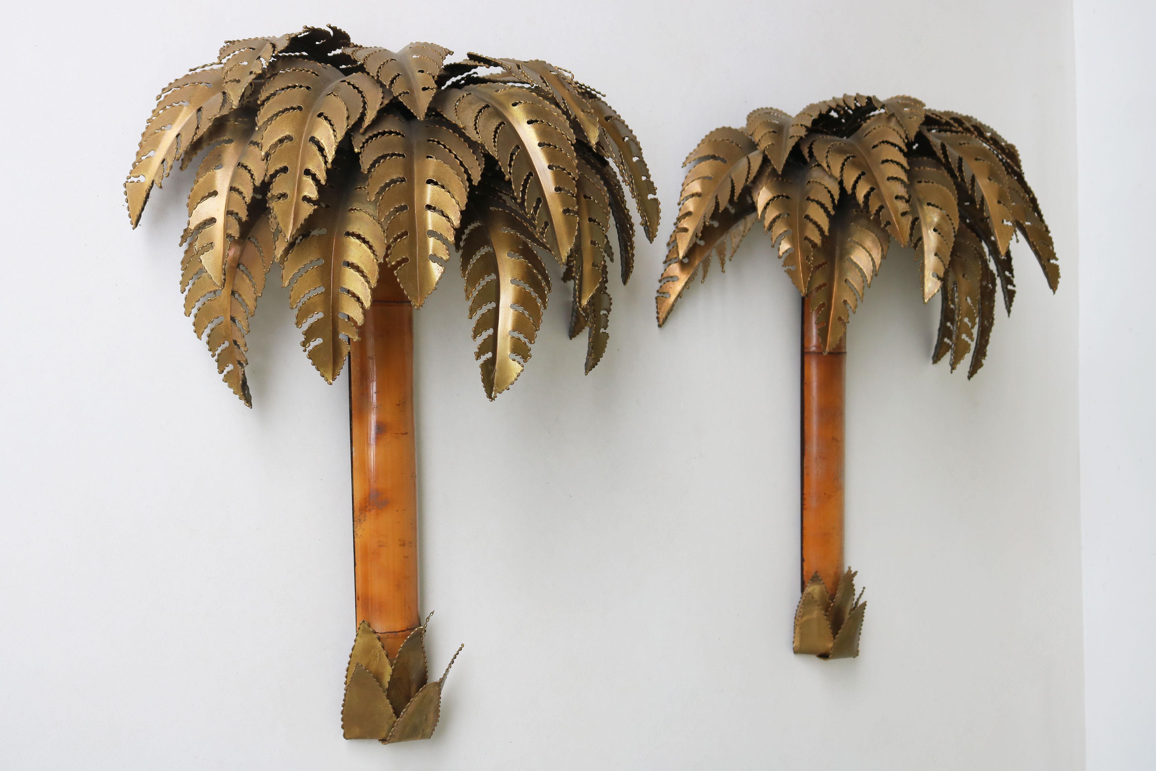 Ein Paar Palm Wandleuchten / Wandleuchter von Christian Techoueyres für Maison Jansen im Angebot 3