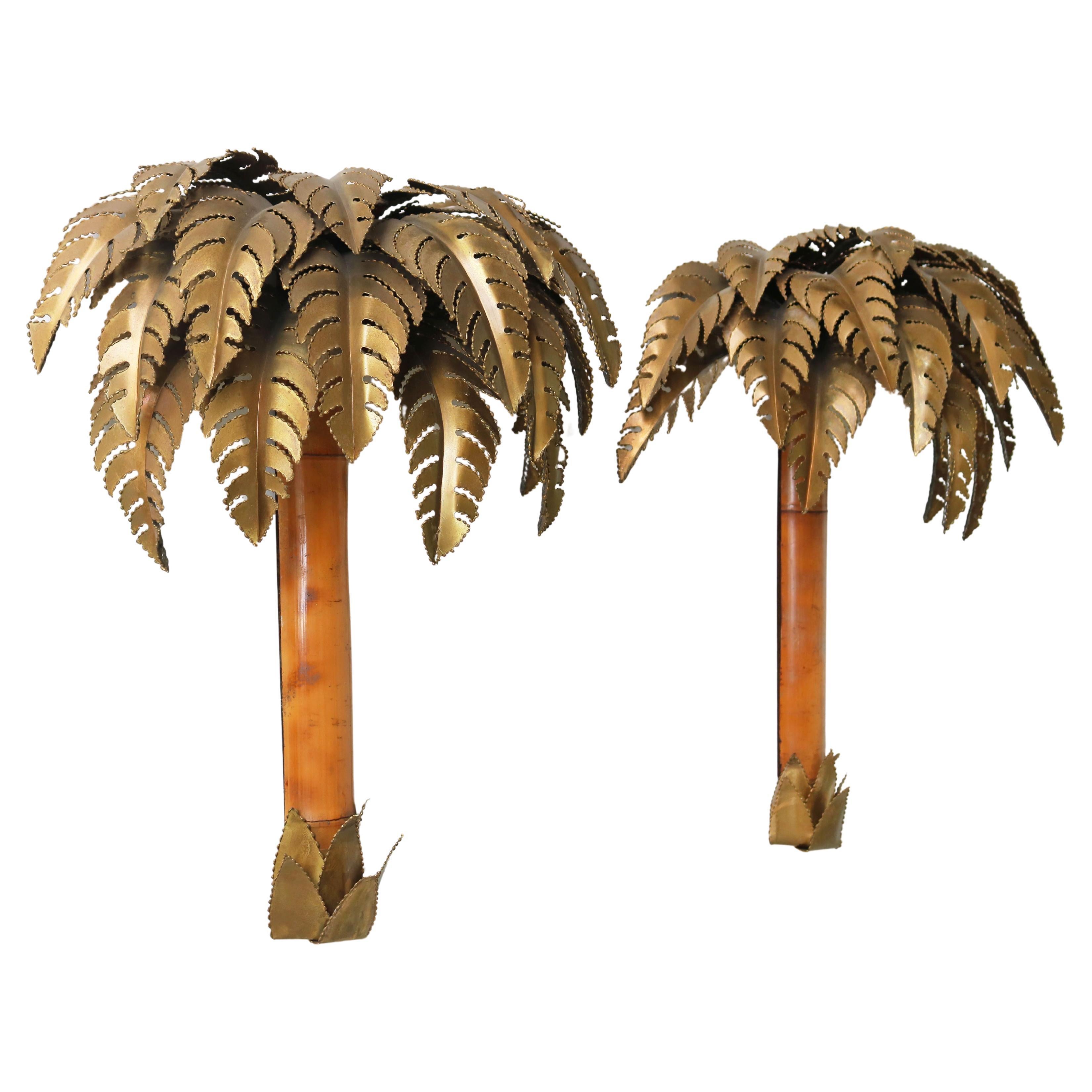 Ein Paar Palm Wandleuchten / Wandleuchter von Christian Techoueyres für Maison Jansen im Angebot