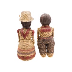 Pair Papago Basketry Dolls