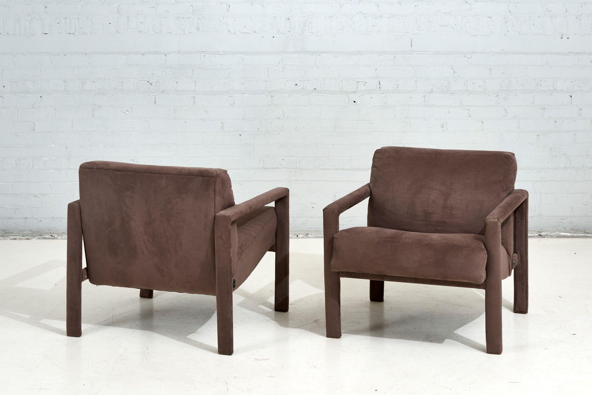 Late 20th Century Pair Parsons Lounge Chairs, 1980 For Sale