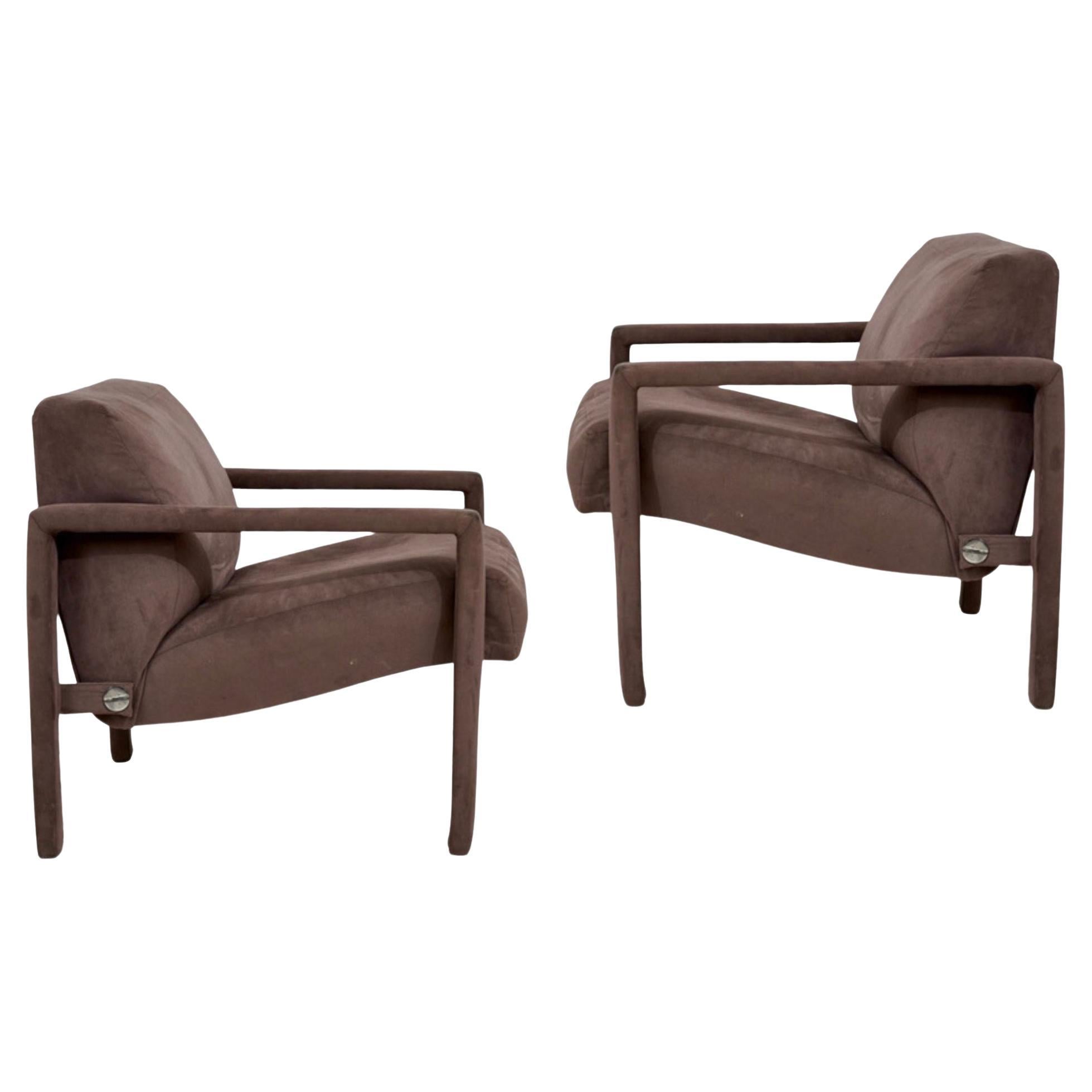 Pair Parsons Lounge Chairs, 1980 For Sale