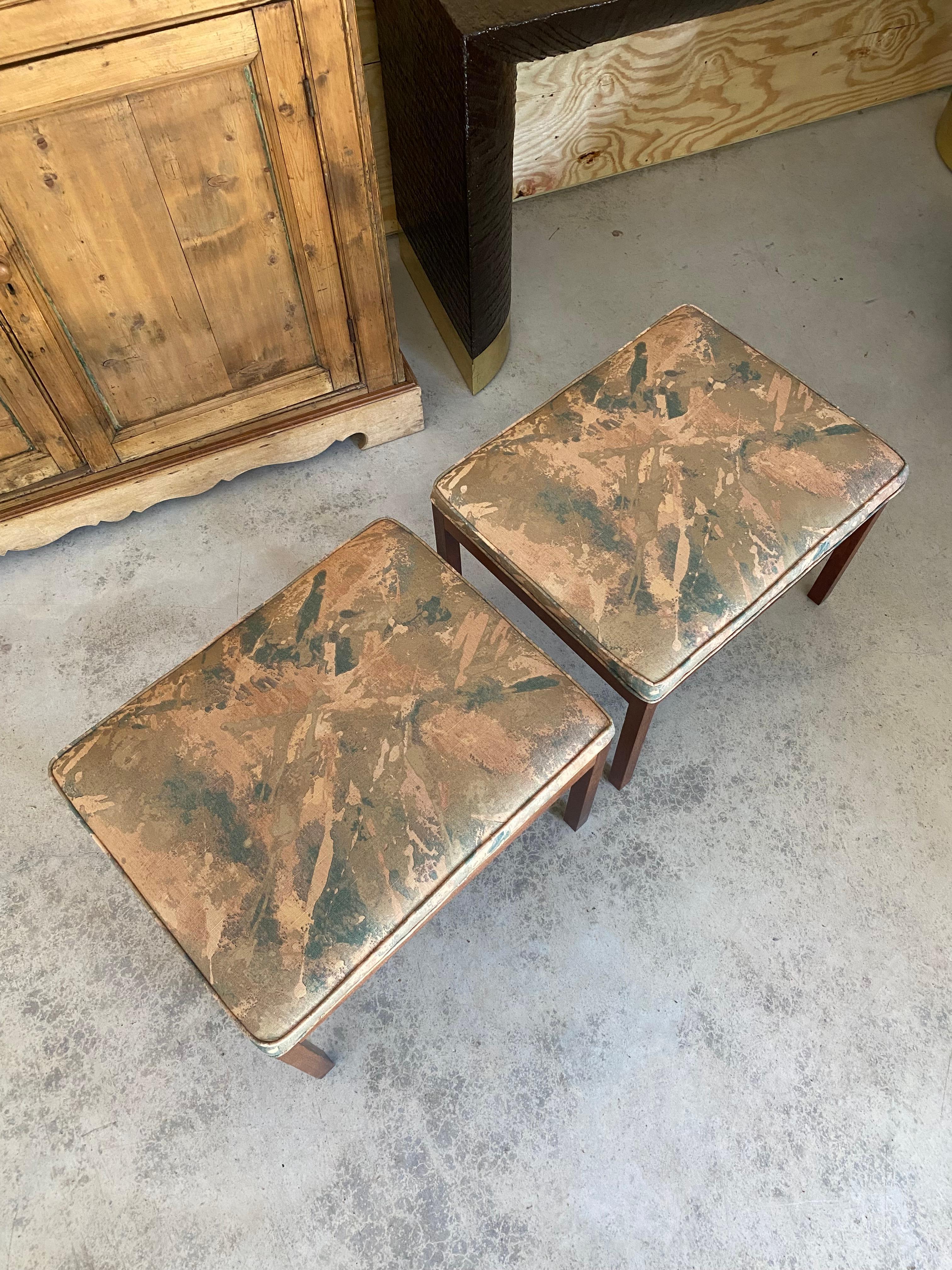 Harvey Probber-Style Pair Parsons Stools / Benches For Sale 2