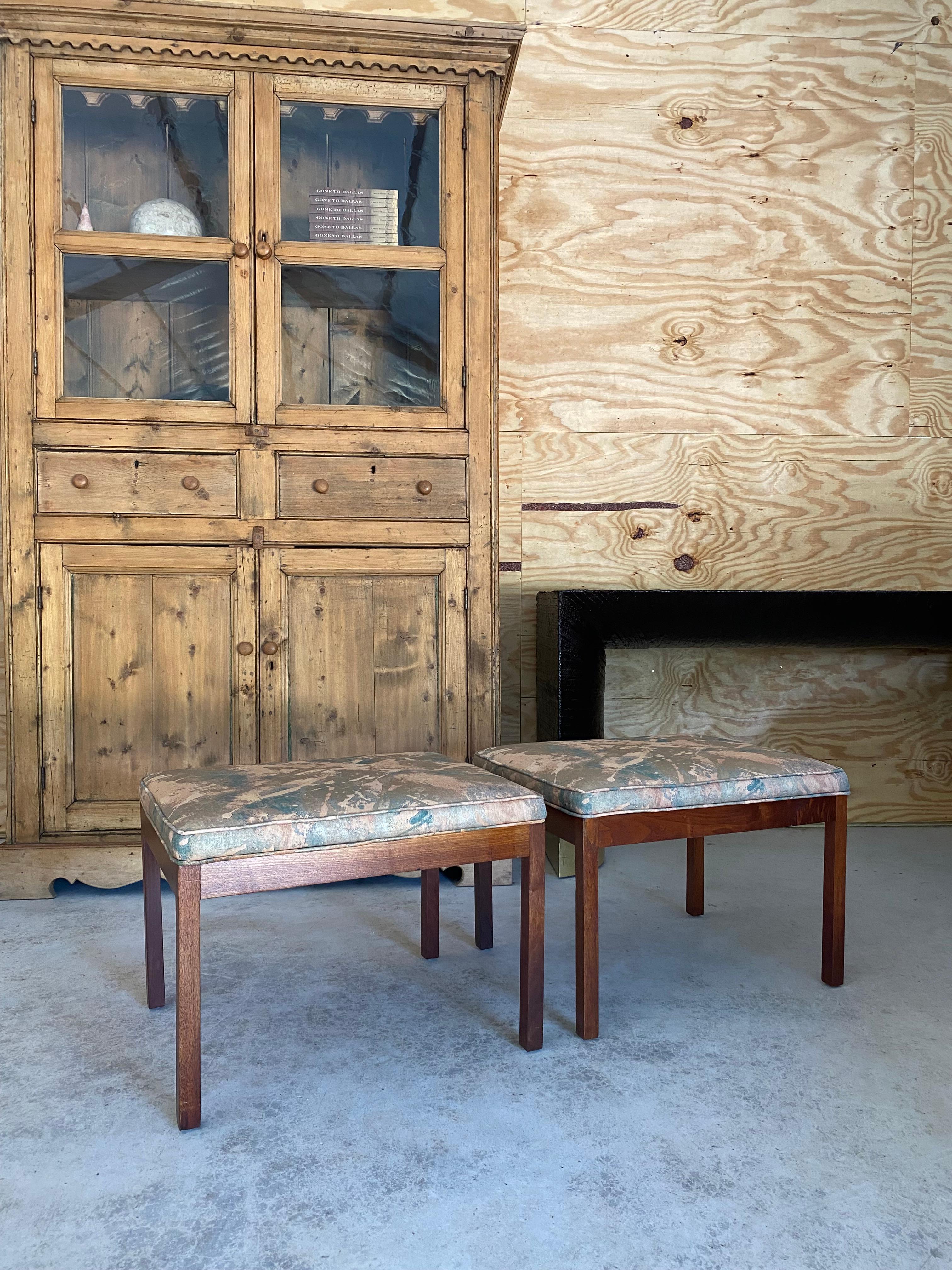 American Harvey Probber-Style Pair Parsons Stools / Benches For Sale