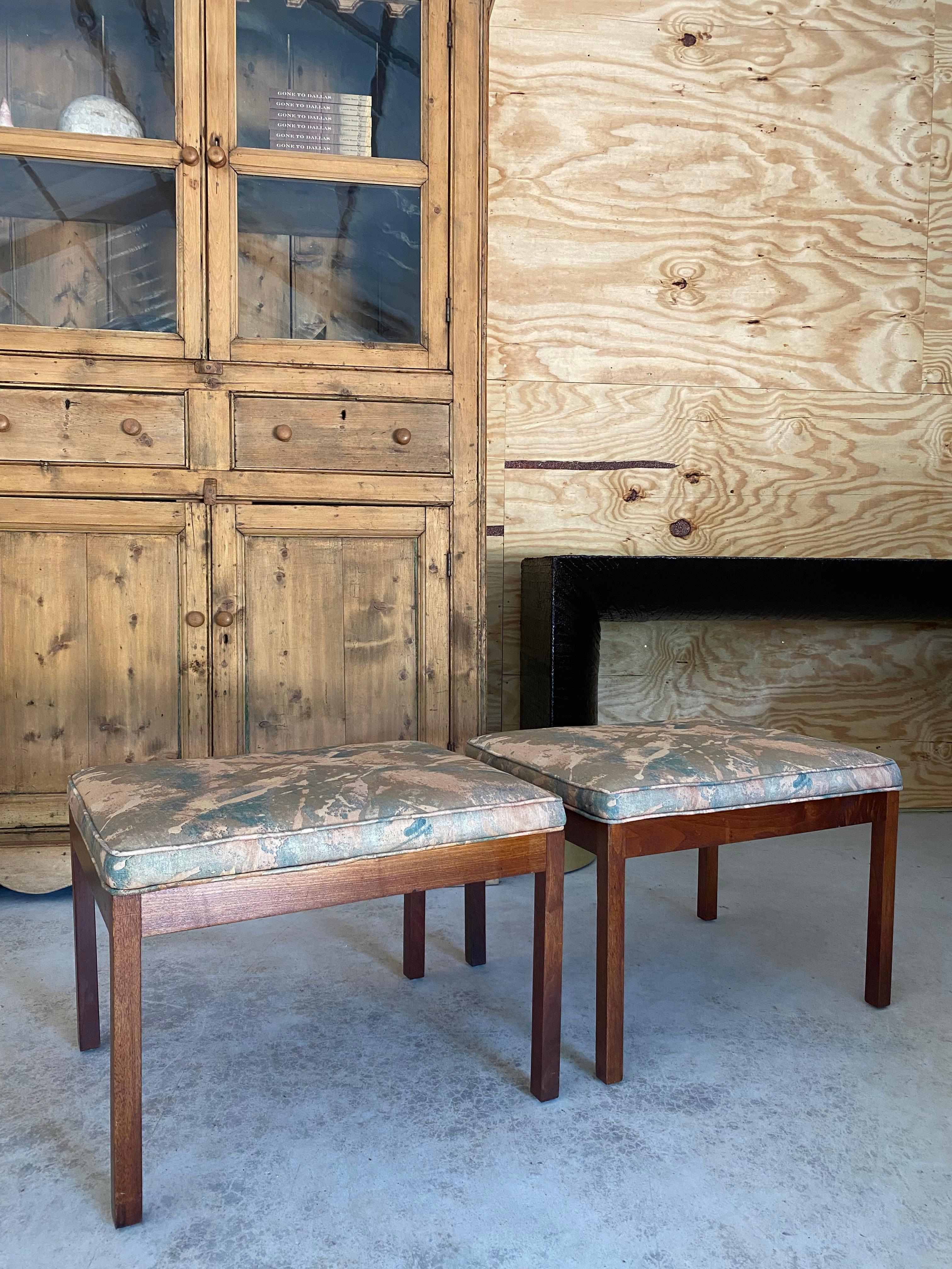 20th Century Harvey Probber-Style Pair Parsons Stools / Benches For Sale