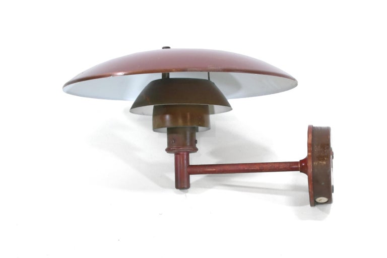 Pair Patinated Copper Outdoor Lamps by Poul Henningsen for Louis Poulsen  1970's at 1stDibs