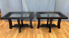 Pair Paul Frankl Ebonized Oak Side Tables For Brown Saltman