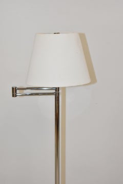 Pair Paul Hansen Swing Arm Chrome Floor Lamps New York