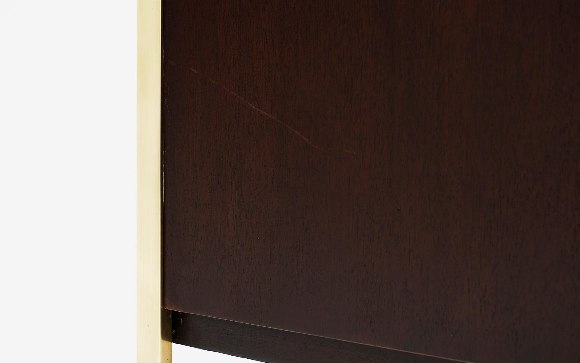 Pair Paul McCobb Cabinets in Mahogany and Polished Brass, Connoisseur Collection 4